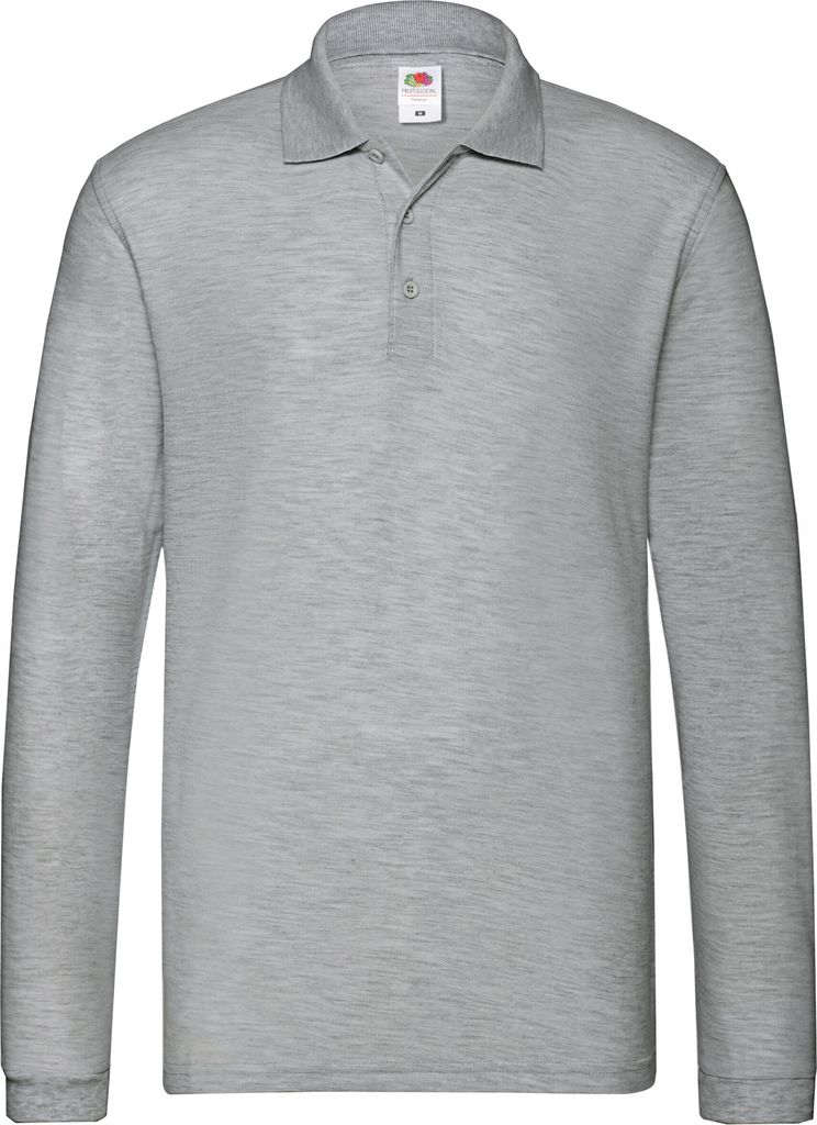 Fruit of the Loom - "Premium" Poloshirt für Herren Langärmlig BC5037 (3XL) (Athletic Grau)