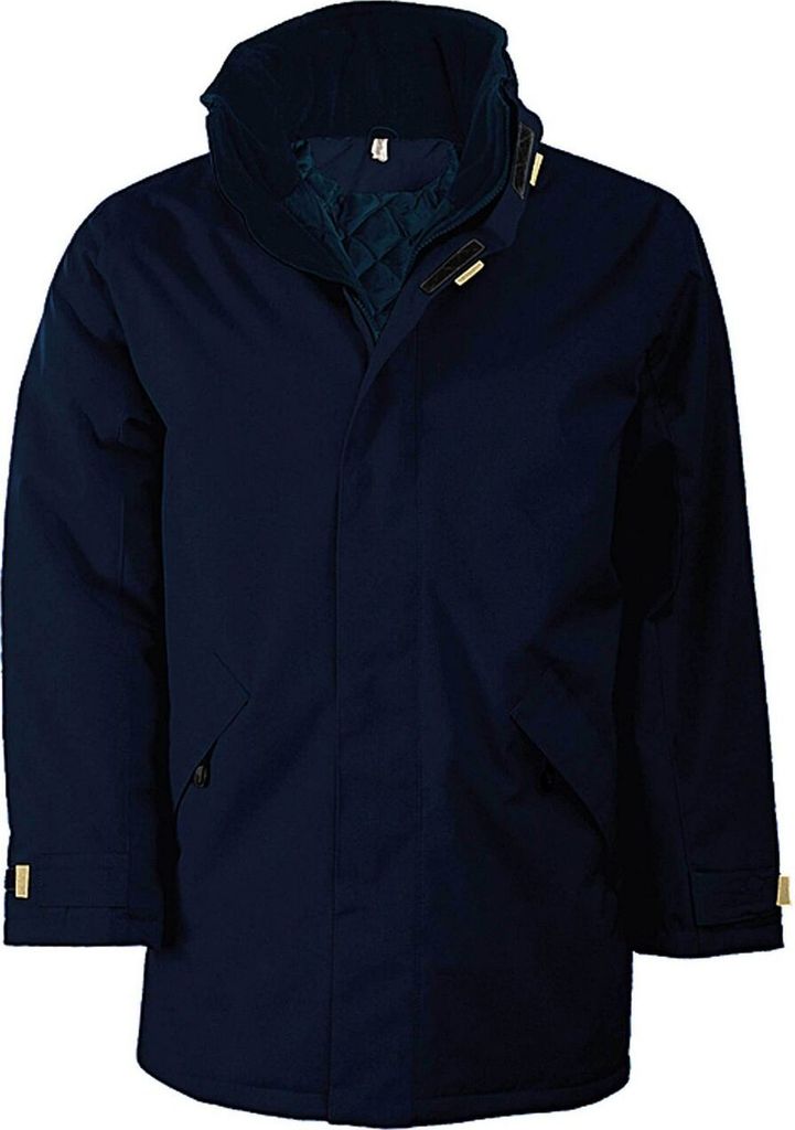 Kariban Herren Parka Kapuzenparka Regenmantel Isolierjacke Winterjacke, Größe:2XL, Farbe:Navy Blau