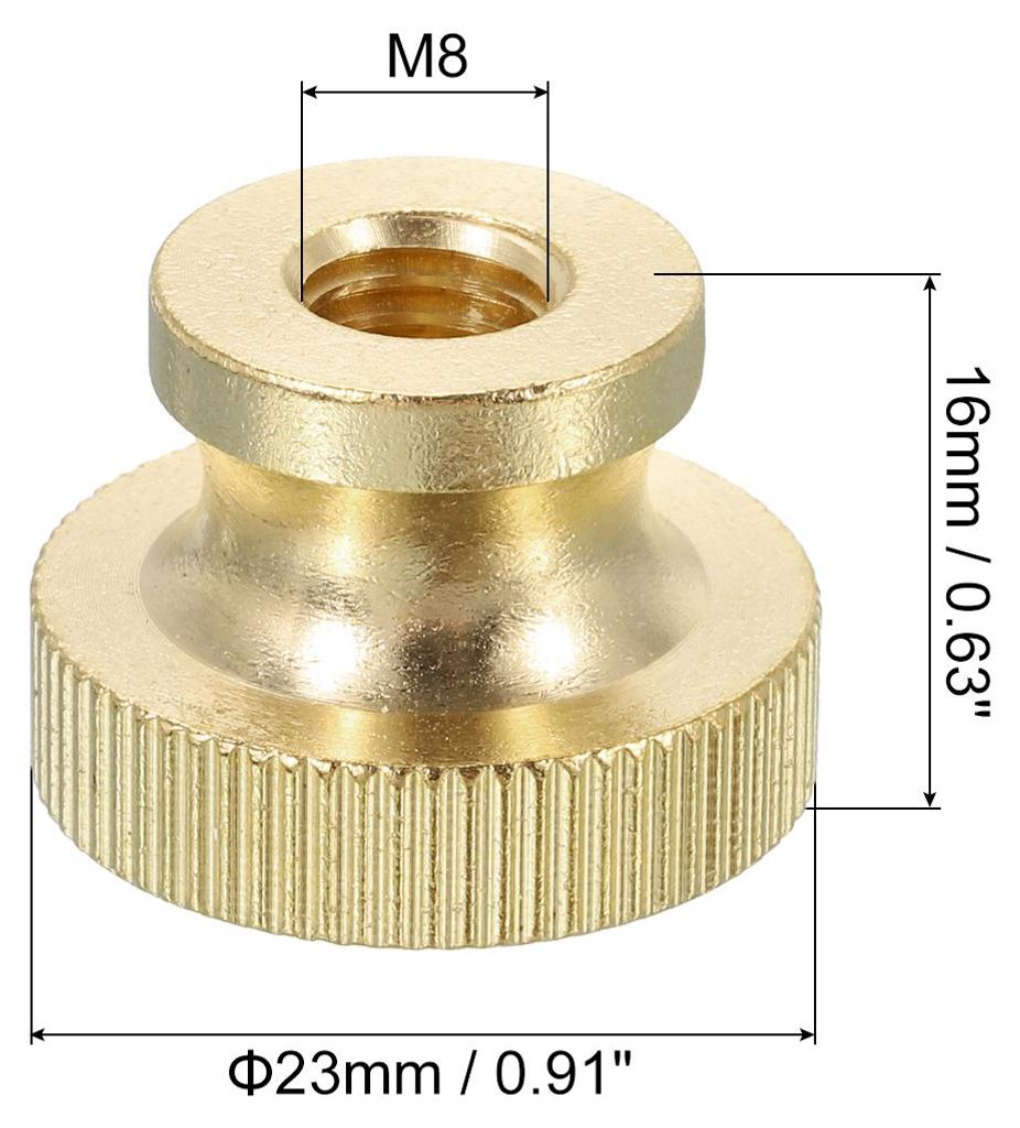 Ger?ndelte Daumenmuttern, 3 Stš¹ck M8 x D23mm x H16mm Messing Griffmuttern R?ndelmuttern mit Hohem Kopf Befestigungselemente fš¹r 3D-Drucker Te...