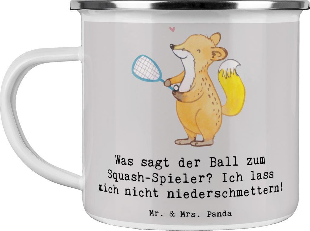 Mr. & Mrs. Panda Teetasse Squash Humor - Grau Pastell - Geschenk, Teamsport, Sport, Energie, Strategische Fähigkeiten, Ball, Ballspiel, Sportler, ...