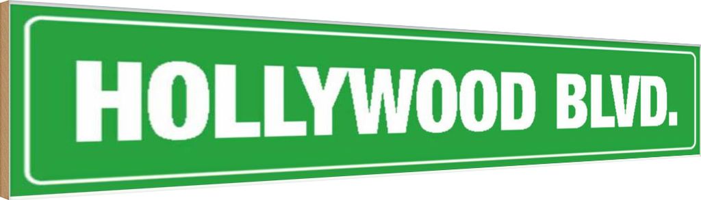 vianmo Holzschild 10x46 cm HOLLYWOOD BLVD Amerika USA