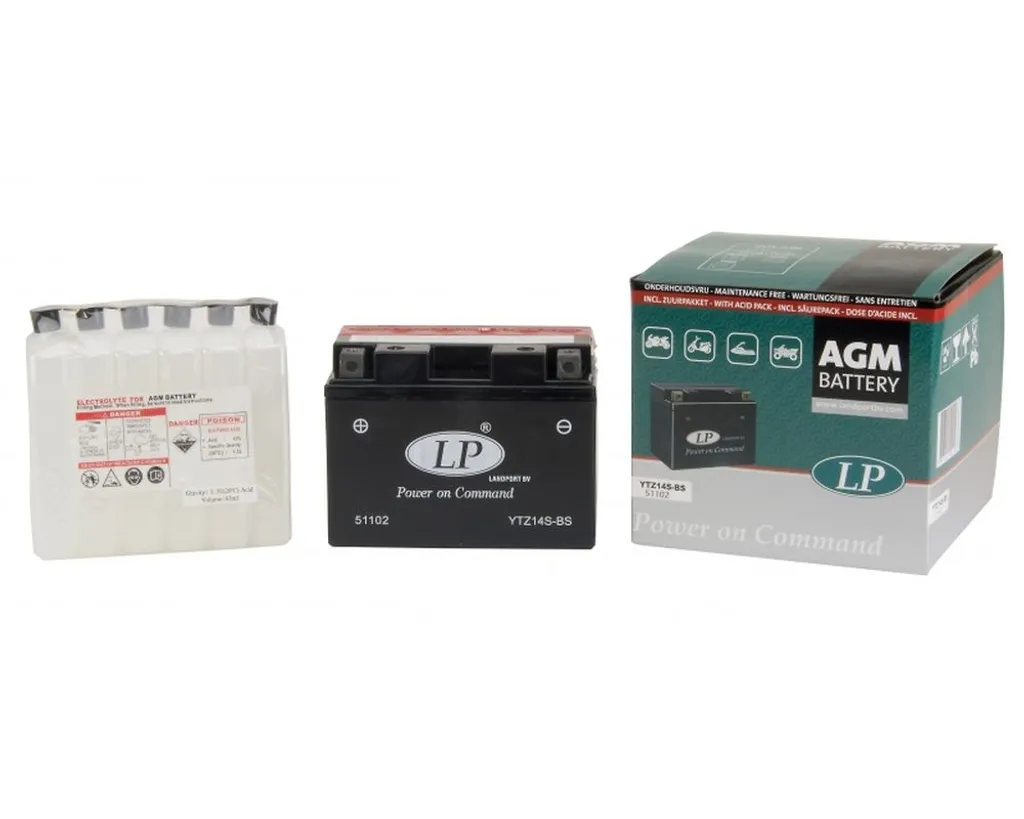 Batterie YTZ14S-BS LANDPORT 12V 11,2Ah sans pack acide moto haute performance