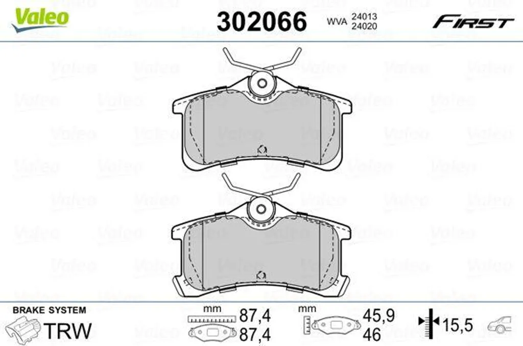 Plaquettes de frein haute performance VALEO 302066, confort de route
