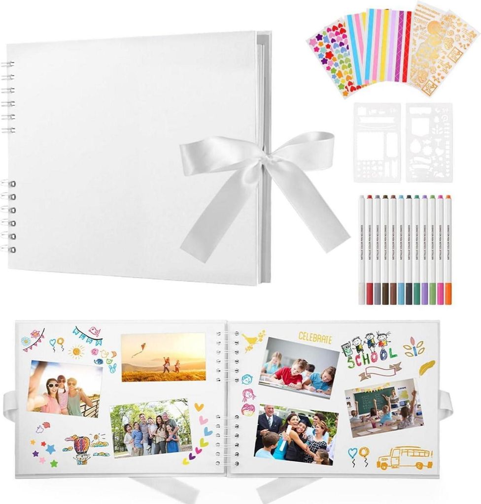 Fotoalbum zum Selbstgestalten Schwarz 29,5 X 21cm Scrapbook Produktbild 