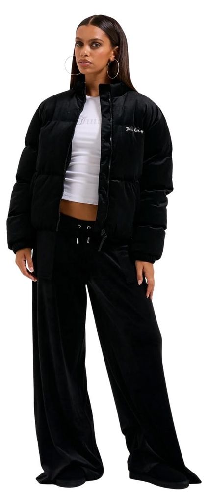 Juicy Couture Margo Juicy Velour Puffa Jacket ZWART L Productafbeelding 
