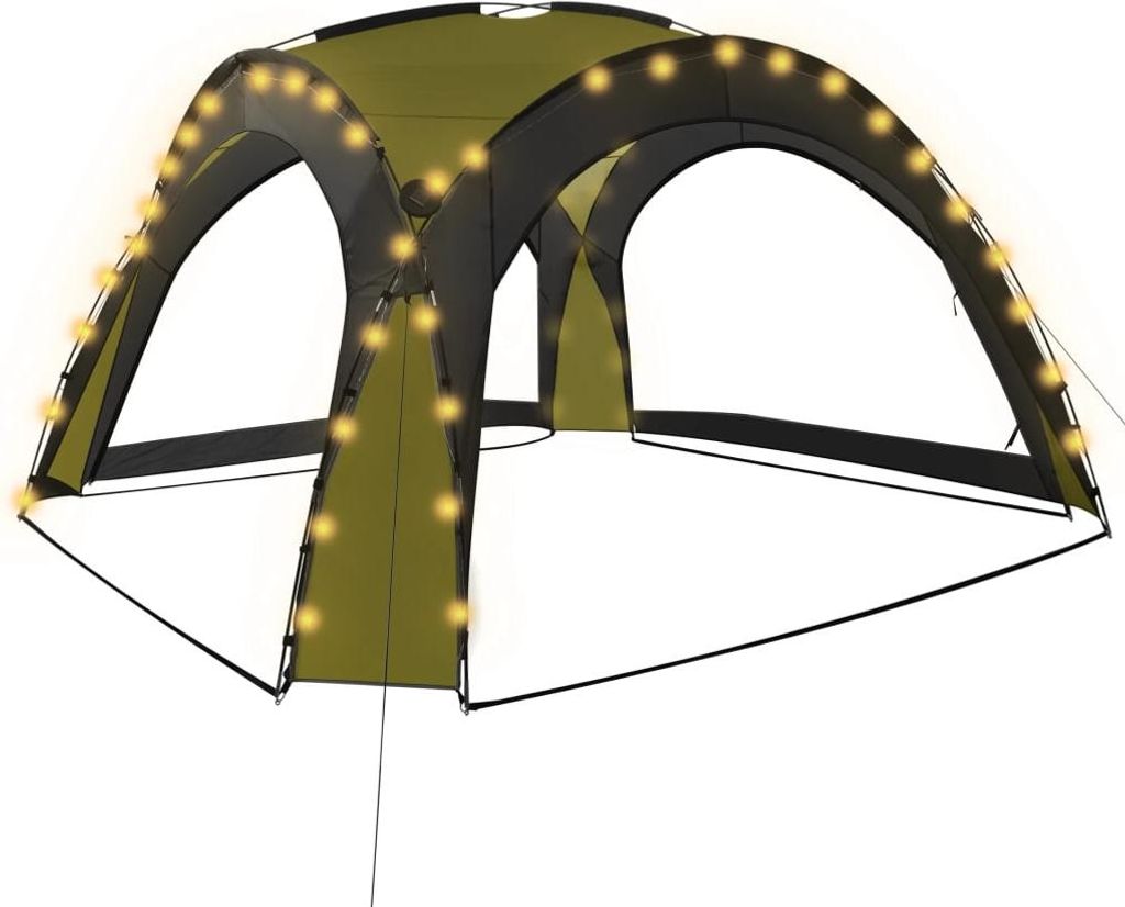 vidaXL Párty stan s LED a 4 bočními stěnami 3,6x3,6x2,3 m Obrázek produktu 