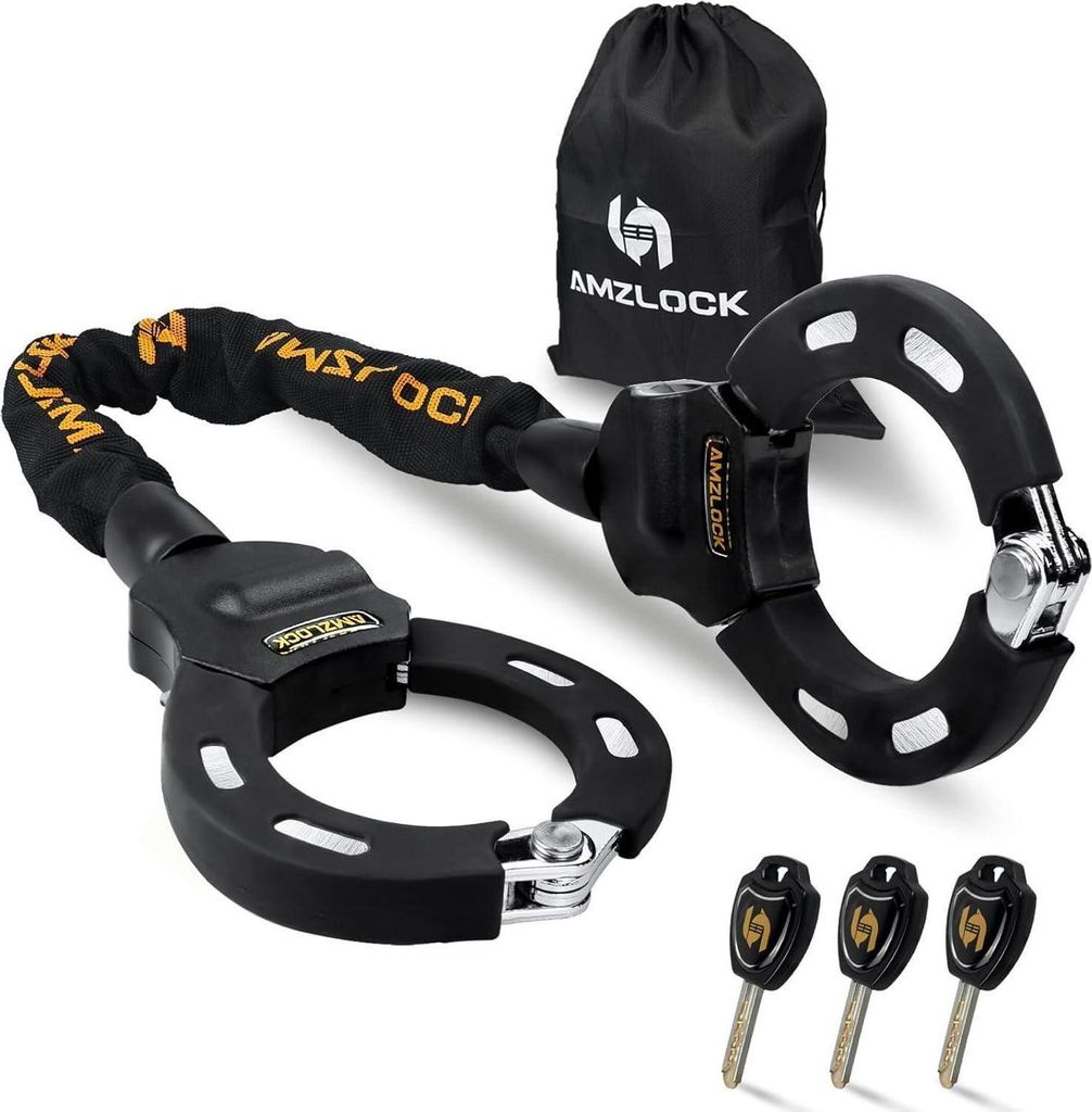 AMZLOCK E Scooter lock 8mm giallo - lucchetto a manetta per Immagine del prodotto 