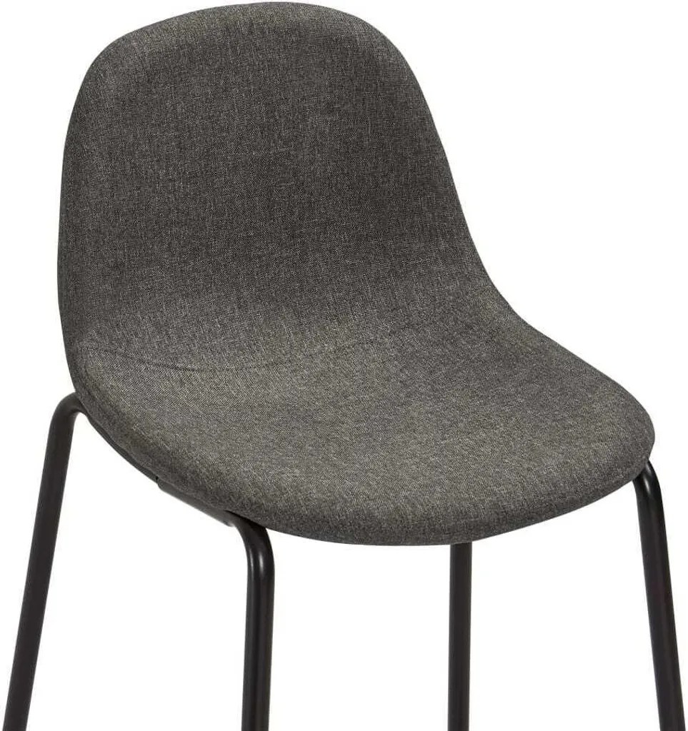 Ensemble mange-debout et 2 tabourets tissu gris foncé - Coin café convivial - 10