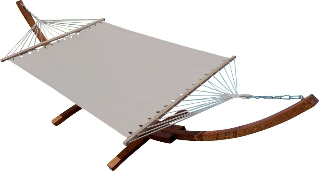 AS-S 410cm XXL Hängemattengestell DOMINICA Hängematte mit Gestell aus Holz Lärche mit Stabhängematte