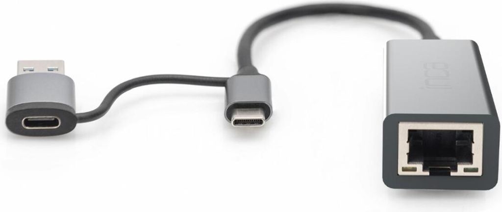 INCA Adapter IUTP-01TX Ethernet > USB und Typ C Anschluss