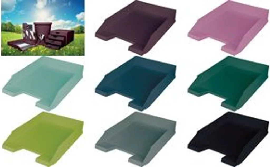 helit H2661632 vassoio per lettere helit "il bastone verde", DIN A4, turchese