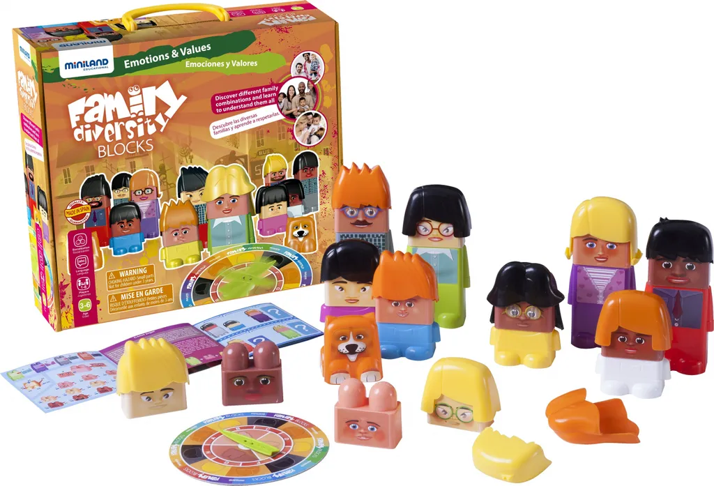 Jeu d'assemblage éducatif familles du monde Miniland pour enfants de 3 ans