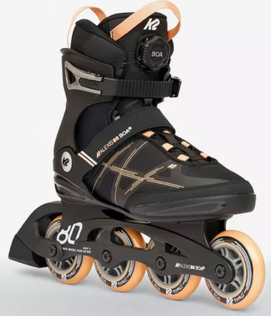 K2 Inline Skates ALEXIS 80 BOA, Damen, Größe 36,5 Grau/Coral