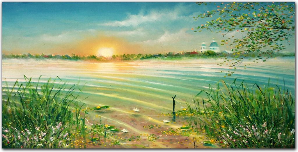 Coloray Küchenrückwand 100x50 Spritzschutz aus Glas - Malerei Natur Fluss Wasser