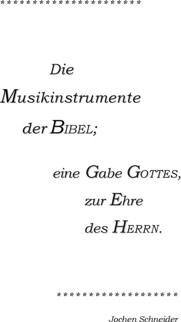Die Musikinstrumente der Bibel