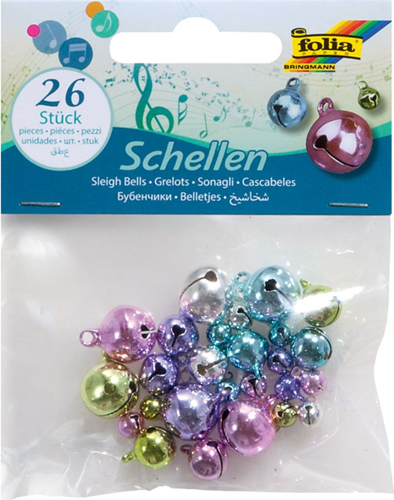 folia Metallglöckchen 3 Größen sortiert Pastellfarben 26 Produktbild 