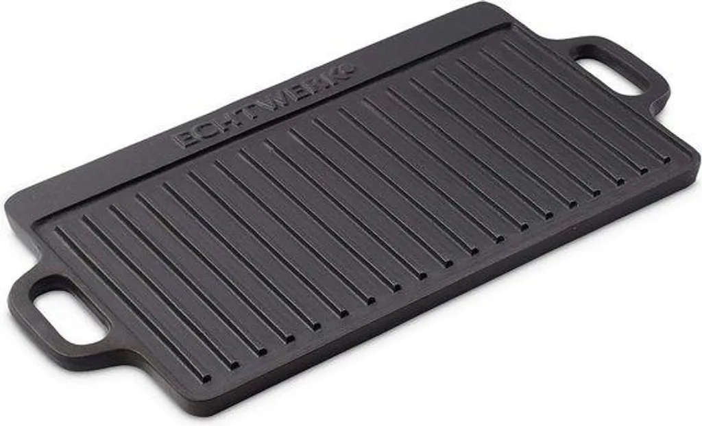 Plancha en fonte émaillée réversible pour cuisinière et feu de camp bois