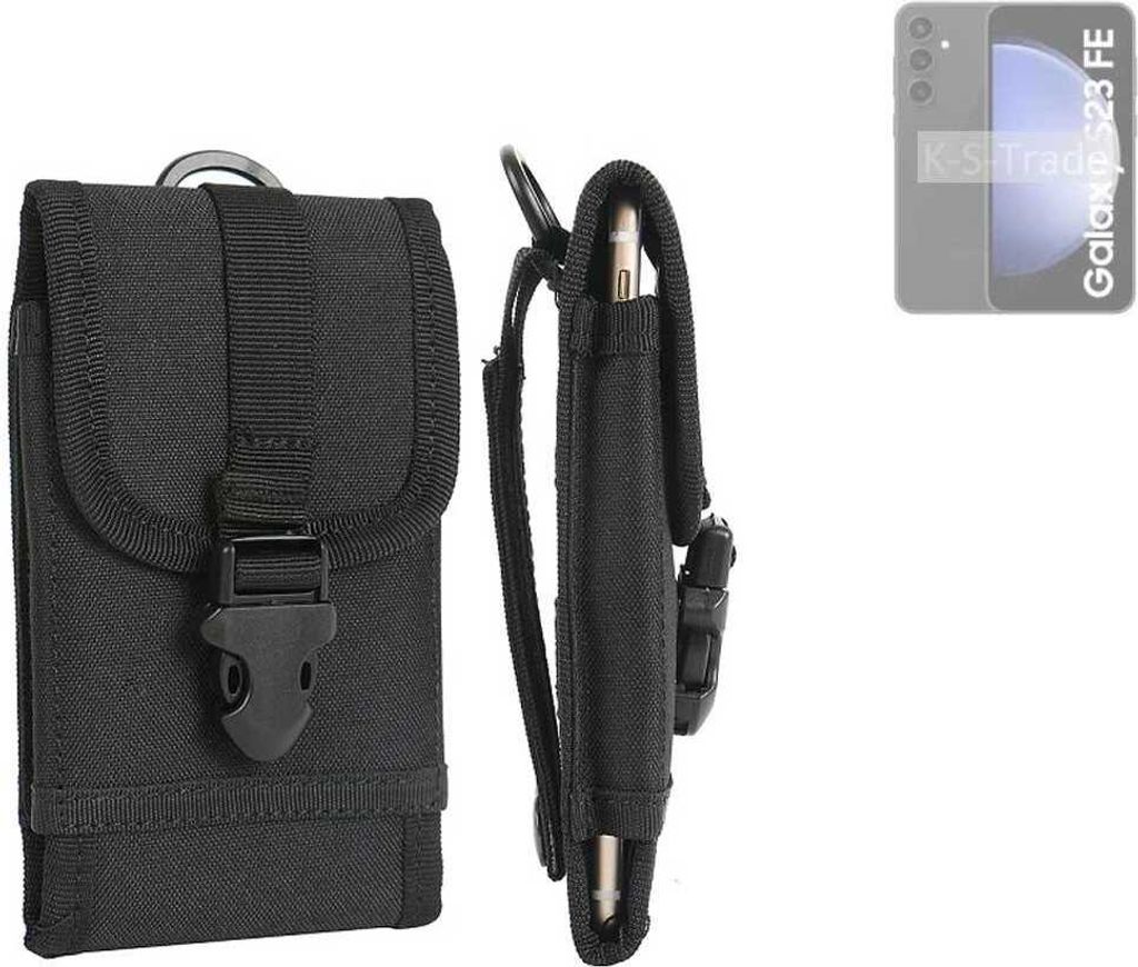 K-S-Trade Holster Handy Hülle kompatibel mit Samsung Galaxy S23 FE Holster Handytasche Gürtel Tasche Schutz Hülle Robust Outdoor schwarz