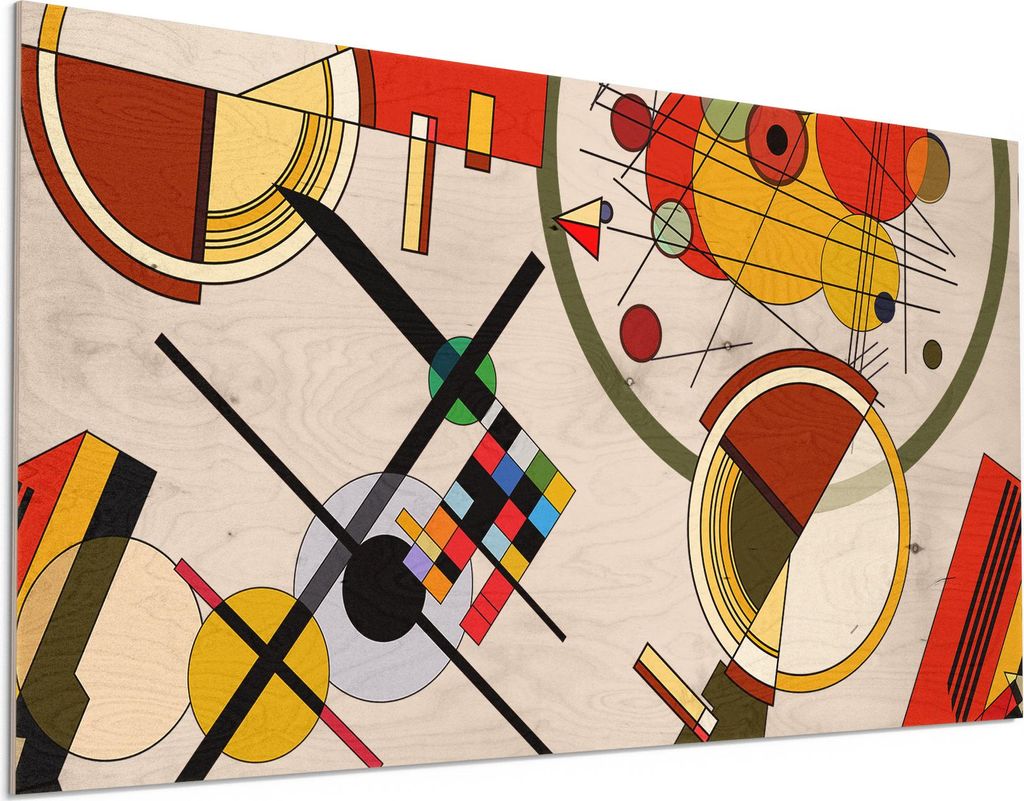 DEQORI Holzbild 100x50 cm 'Bauhaus Rhythmen' Bild auf Holz Wandbild Kunstdruck nachhaltig