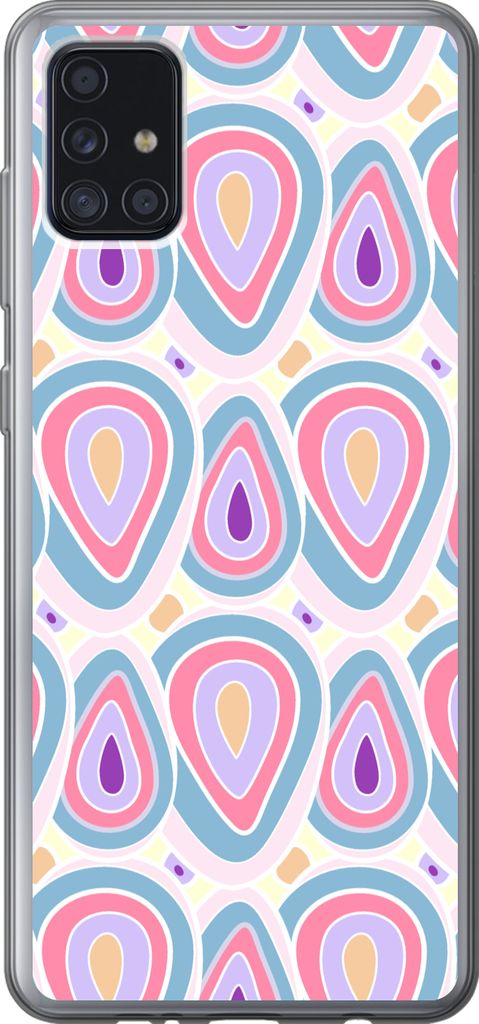 MuchoWow Handyhülle Schutzhülle Hülle für Telefoonhoesje Samsung Galaxy A52 5G Muster - Achat - Retro - Lila Silikon Softcase Handy Hülle - ...