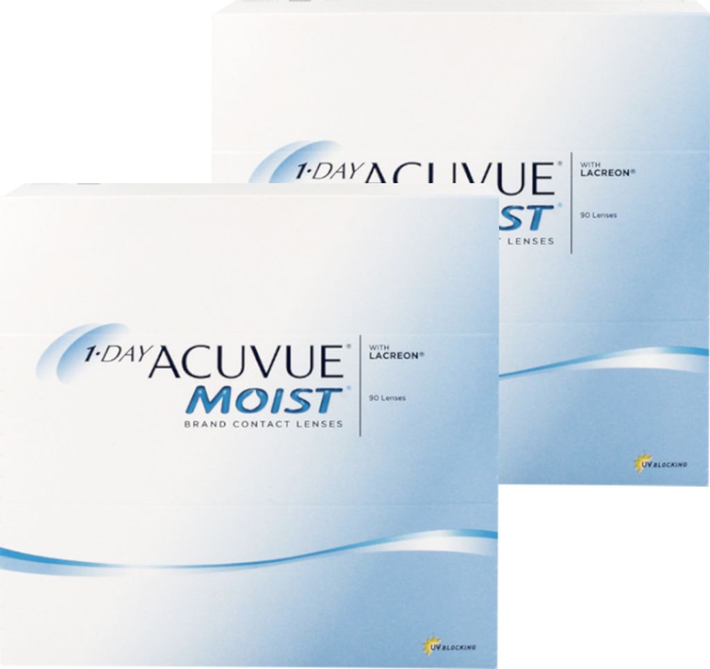 1-DAY ACUVUE MOIST - 180 daily lenses - Sph: -3.0, BC: 9.0, Produktbild 