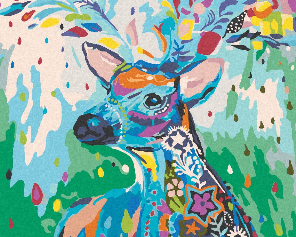 Zuty - Malen nach Zahlen - REH VOLLER FARBEN, 40x50 cm, ohne Keilrahmen