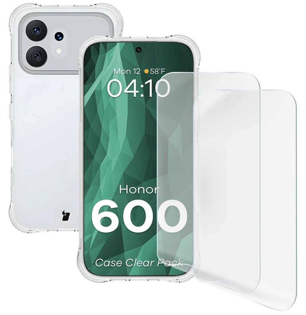 Handyhülle + 2x Folie für Honor 600 5G, Bizon Case Clear Produktbild 