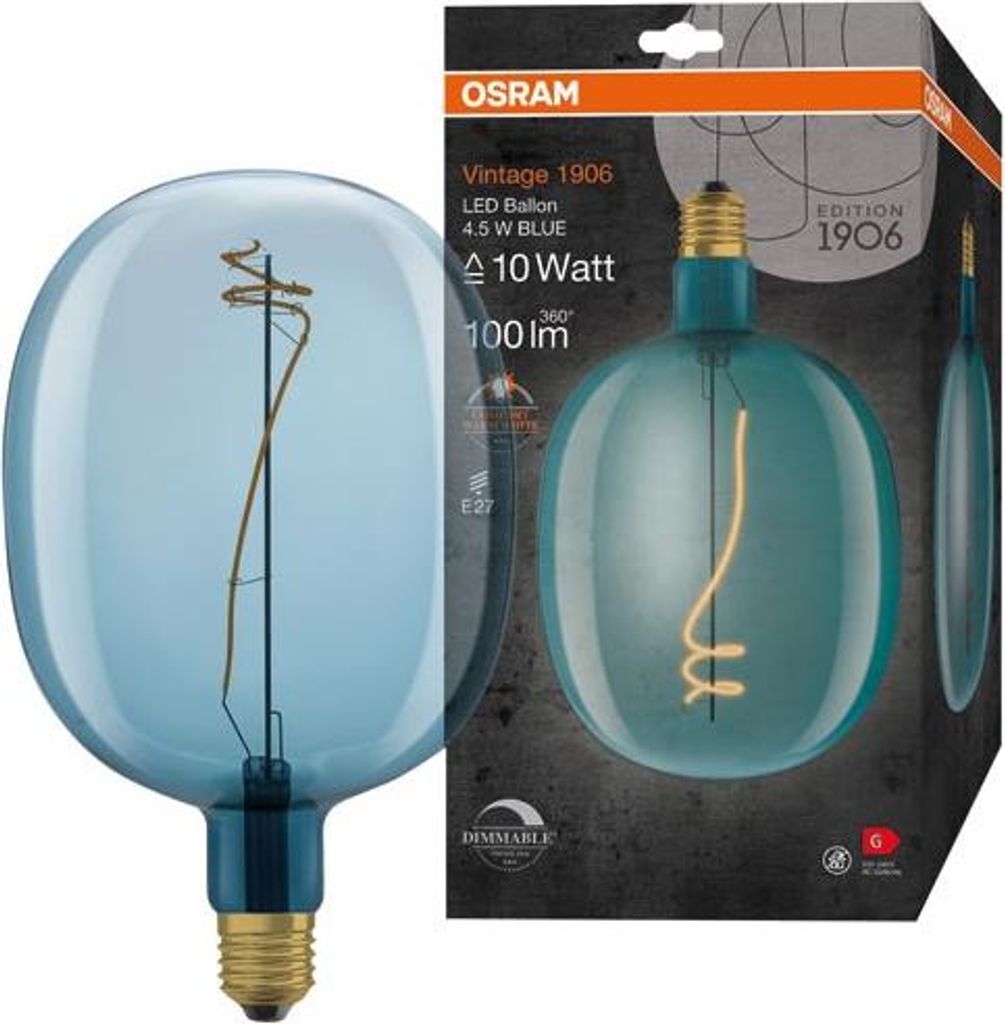 1906 Ballon Clair Fil Bleu 4.5w E27 Chaud - Osram Image du produit 