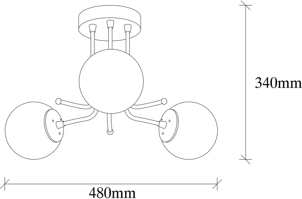Acquista Opviq Daisy 146-AV3 - Lampadario Oro Metallo 48x48x34 cm - 3