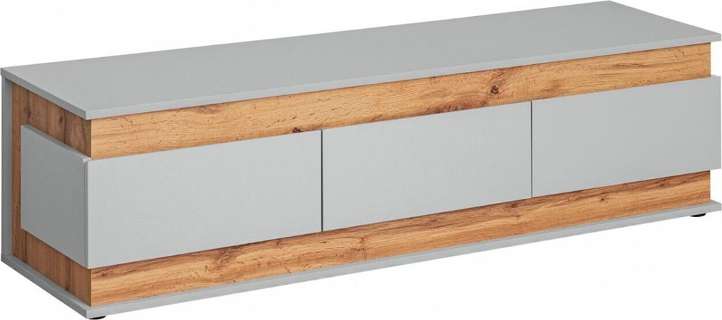 TV-Bank MIRA – perlgrau / Eiche Artisan