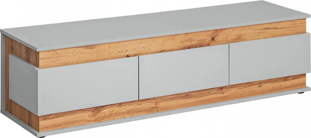 Meuble TV MIRA Gris et Chêne - Solution Gain de Place et Design Épuré