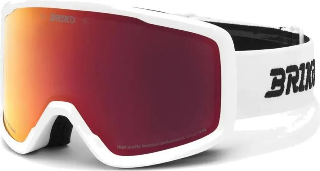 Masque de ski Briko Chill Blanc écran Miroir Rouge CAT2 Anti-buée