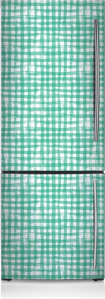 Kühlschrankmagne Kühlschrank Magnetfolie Dekoration 70x190 cm - Grüner Check.