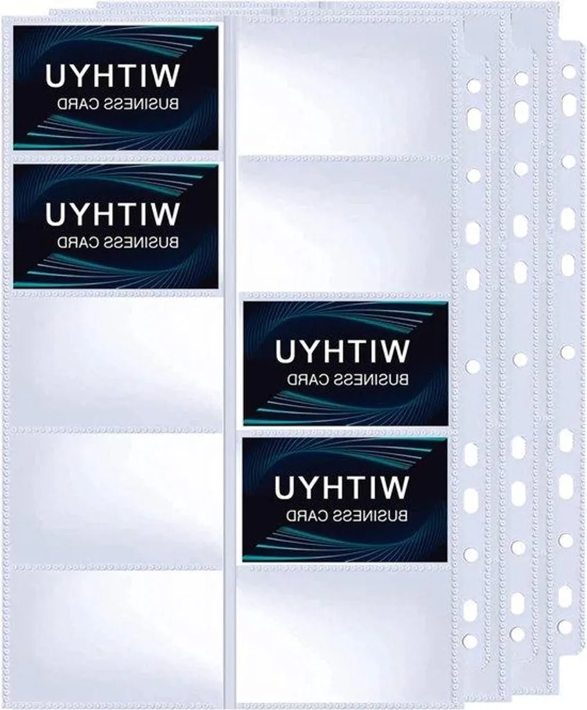 Pochettes cartes de visite ultra-claires 11 trous - Lot de 120 pages A4