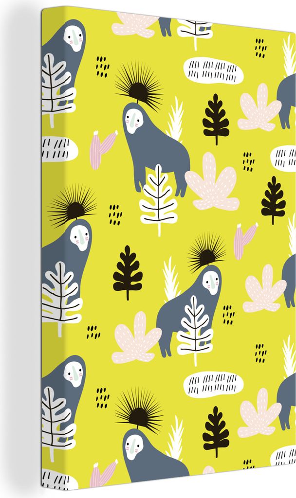 OneMillionCanvasses - Leinwandbilder - 90x140 cm, Dschungel - Affe - Pflanzen, Wandbilder Kunstdruck Wanddekoration - Wandschmucke - Schlafzimmer