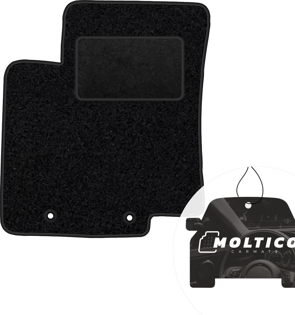 moto-MOLTICO Fahrer Fußmatte Auto Velours Fahrerseite Autoteppiche Schwarz Fahrermatte 1-teilig passend für Kia Rio III 2011-2017