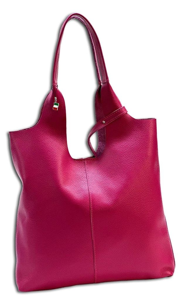 Florence Leder Tasche Damen Shopper fuchsia pink 5x37x38cm OTF166P4