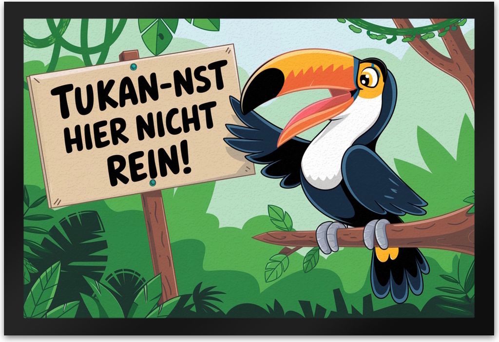 Tukan-nst hier nicht rein! Fußmatte XL in 40x60 cm mit Tukan im Dschungel