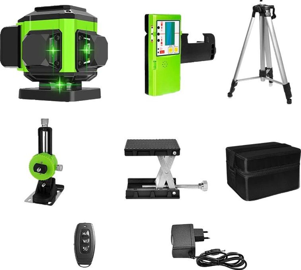 Laser-Niveau, 12 Linien, grüner Strahl, selbstnivellierend, IE12S DC11G H15