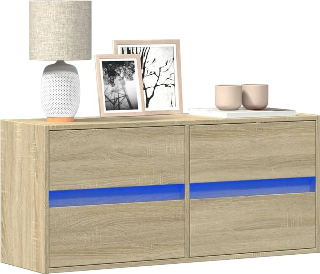 Mobile TV Sospeso Economico LED Rovere Sonoma 100cm