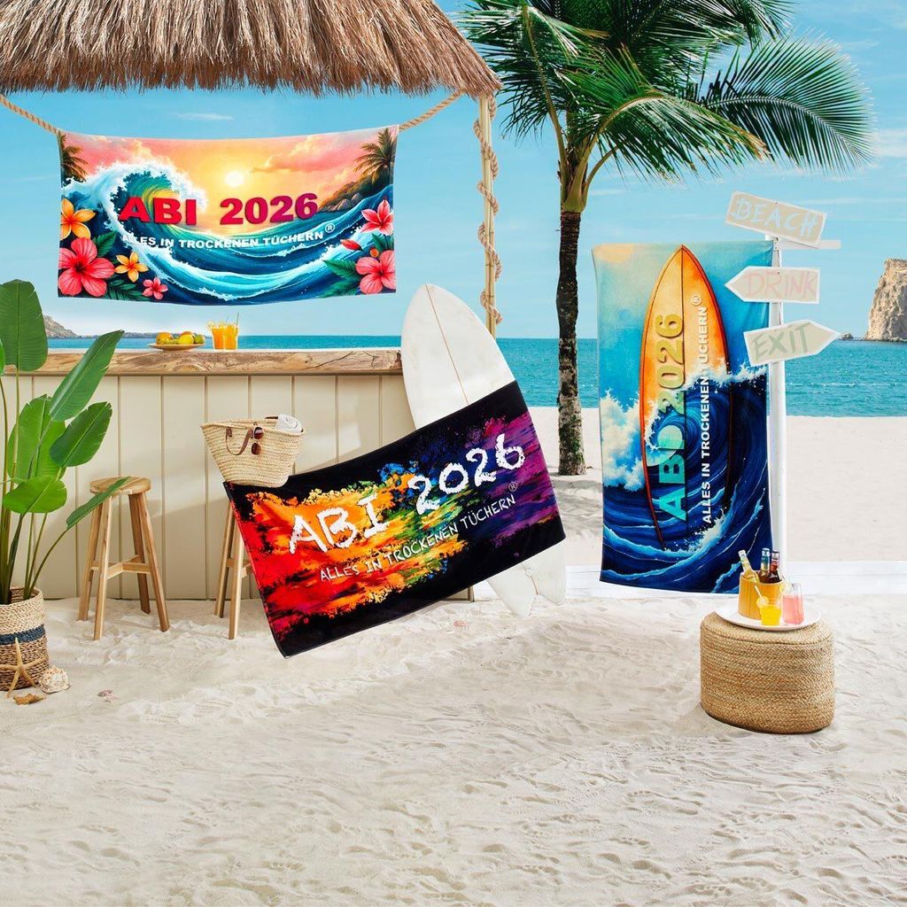Egeria Strandtuch ABI 2026 bedruckt 75x150 cm surfboard