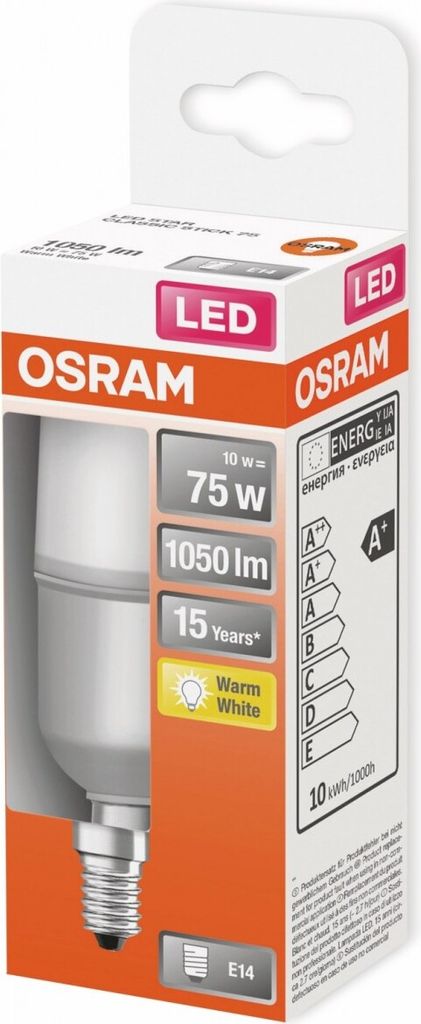 Osram STAR, 10 W, 75 W, E14, 1050 lm, 15000 h, Warmweiß Produktbild 