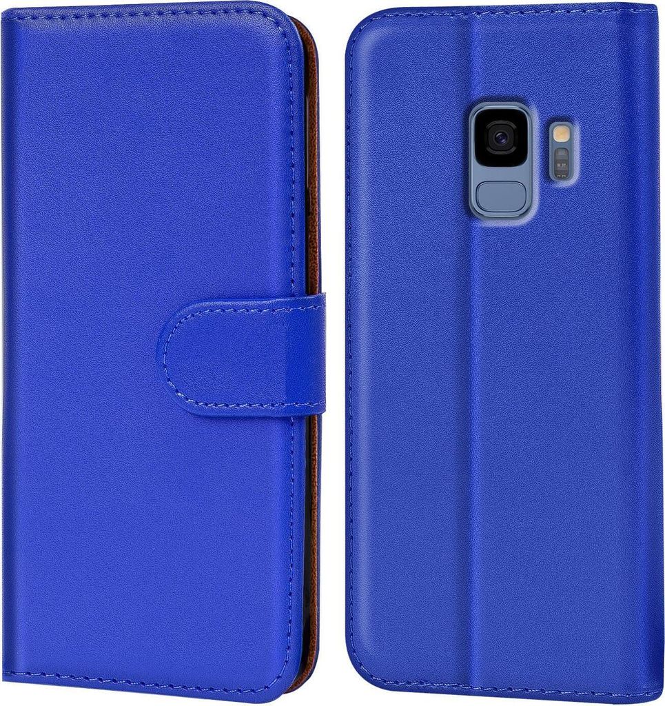 Conie Klapp Tasche für Samsung Galaxy S9 Kartenfach Rundumschutz Hülle in Blau