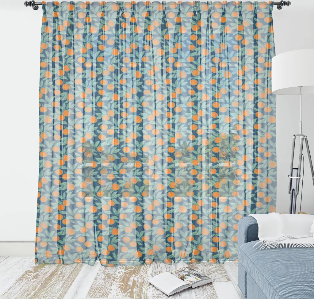 Arazzo Decorativo Mandarino ABAKUHAUS 274cm Verde e Arancio Bruciato