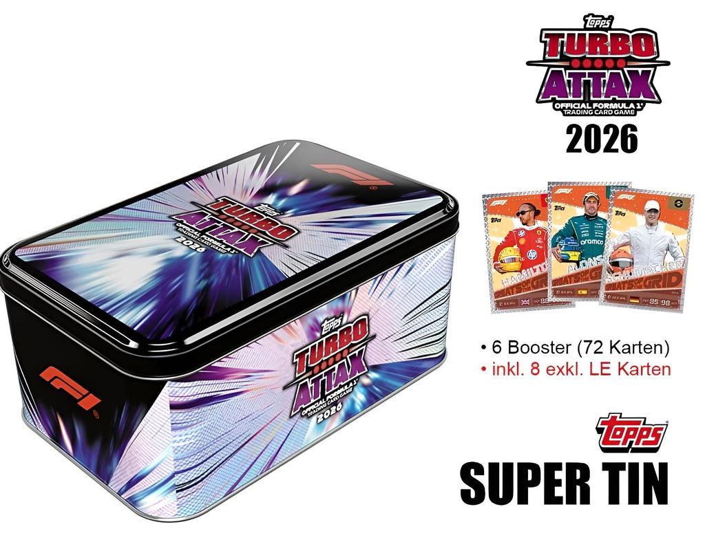 Topps Turbo Attax 2026 Super Tin – Legendy Gier Zdjęcie produktu 