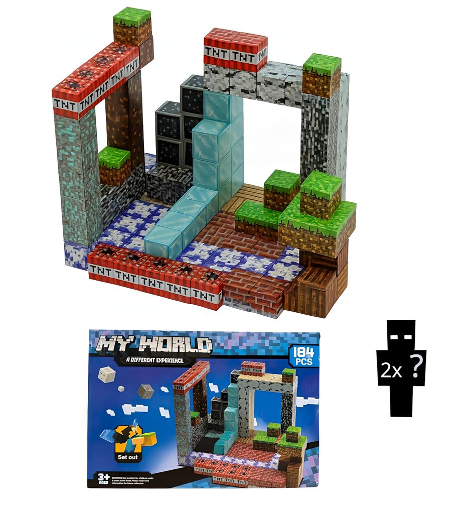 Minecraft Magnetisches Bauset XL Diamond TNT Redstone 184 Teile