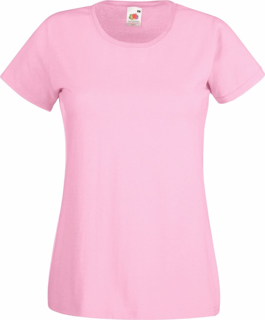 Fruit Of The Loom Lady-Fit Damen T-Shirt BC1354 (XS) (Rosa)