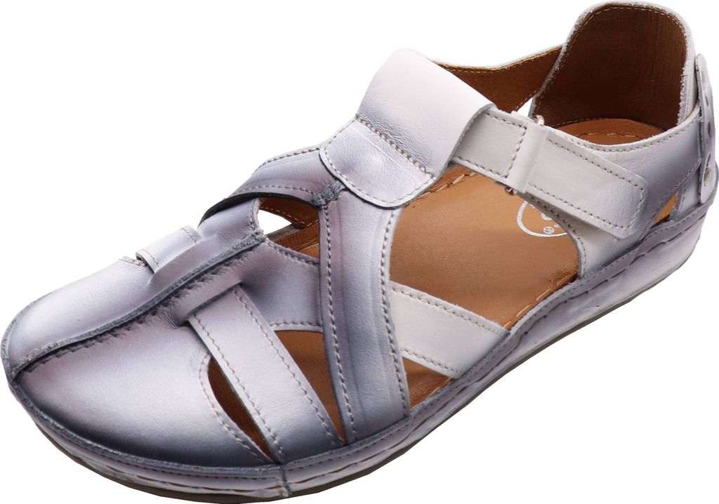 Miccos 390981 Damen Sandalen Sandaletten Keilabsatz, Größe:41 EU, Farbe:Grau