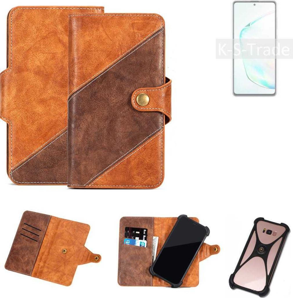 K-S-Trade Handyhülle Schutzhülle Bookstyle Case Wallet-Case kompatibel mit Samsung Galaxy Note10 Lite Cover Klapphülle Kantenschutz Smartphone