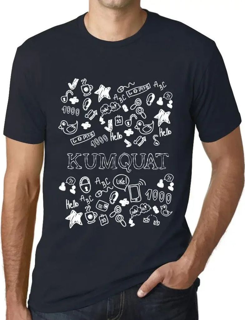 Herren Grafik T-Shirt Kritzelei Kunst Kumquat – Doodle Art Kumquat – Öko-Verantwortlich Vintage Jahrgang Kurzarm Lustige Druck Geburtstag Gesc...